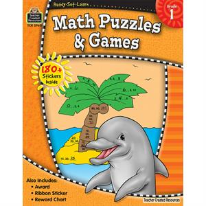 Ready Set Learn Math Puzzles and Games Book (Grade 1)