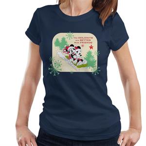 Disney Christmas Mickey Mouse Holidays Are Better With Friends Women's T-Shirt