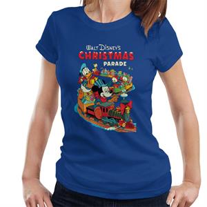 Disney Christmas Mickey Mouse Xmas Train Women's T-Shirt