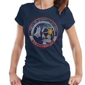 NASA STS 41 C Challenger Mission Badge Distressed Women's T-Shirt