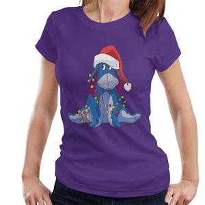 Disney Christmas Eeyore Tangled In Festive Lights Women's T-Shirt