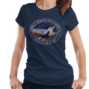 NASA STS 51 A Discovery Mission Badge Distressed Women's T-Shirt