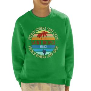 Saint Tropez French Riviera Surf Crew Retro Kid's Sweatshirt