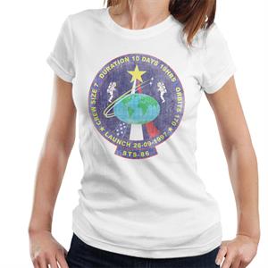 NASA STS 86 Atlantis Mission Badge Distressed Women's T-Shirt