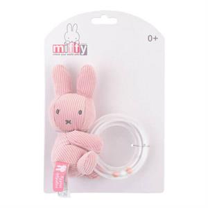 Miffy Ring Rattle with Beads (Pink Rib)