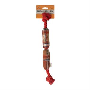 Field & Wander Plush Squeaky Dog Toy (Sausage)