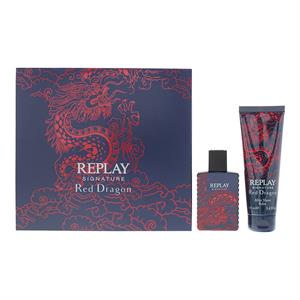 Replay Signature Red Dragon Gift Set 50ml EDT + 100ml Aftershave