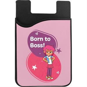 Boy Girl Dog Cat Mouse Cheese Born To Boss Phone Card Holder