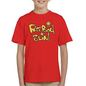 Fatboy Slim Smiley Crossbones Text Logo Kid's T-Shirt