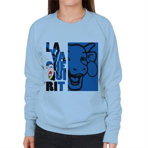 The Laughing Cow La Vache Qui Rit Blue Montage Women's Sweatshirt