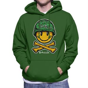 Fatboy Slim Born To Thrill Army Smiley And Crossbones Men's Hooded Sweatshirt