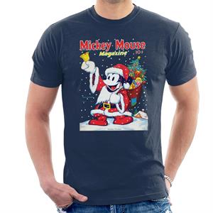 Disney Christmas Mickey Mouse Ringing Bell Men's T-Shirt