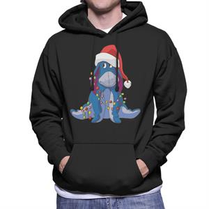 Disney Christmas Eeyore Tangled In Festive Lights Men's Hooded Sweatshirt