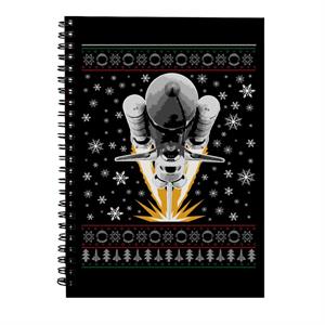 NASA Shuttle Launch Christmas Knit Pattern Spiral Notebook