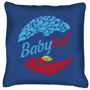 Baby Bel Blue And Red Droplets Cushion