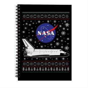 NASA Logo And Shuttle Christmas Knit Pattern Spiral Notebook