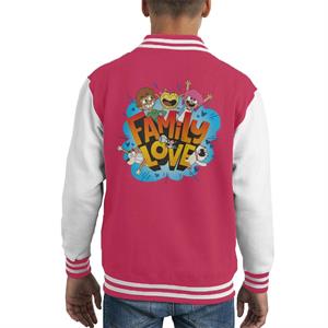 Boy Girl Dog Cat Mouse Cheese Family Love Kid's Varsity Jacket