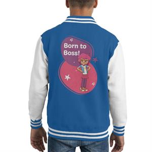 Boy Girl Dog Cat Mouse Cheese Born To Boss Kid's Varsity Jacket