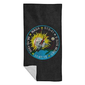 NASA STS 41 Discovery Mission Badge Distressed Beach Towel