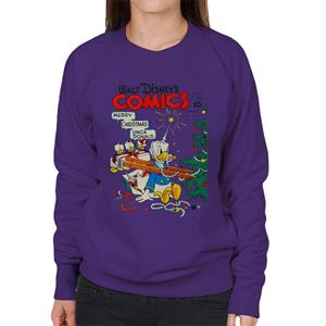 Disney Christmas Donald Duck Xmas Tree Chaos Women's Sweatshirt