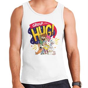 Boy Girl Dog Cat Mouse Cheese Group Hug Men's Vest