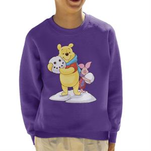 Disney Christmas Winnie The Pooh And Piglet Building Snowman Kid's Sweatshirt