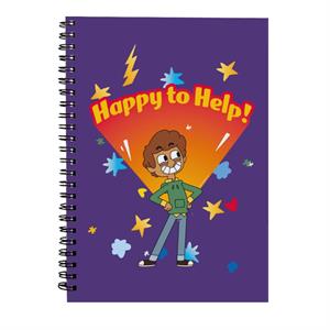 Boy Girl Dog Cat Mouse Cheese Happy To Help Spiral Notebook