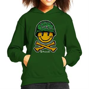 Fatboy Slim Born To Thrill Army Smiley And Crossbones Kid's Hooded Sweatshirt