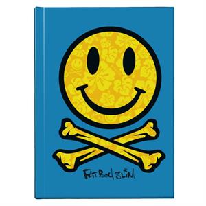 Fatboy Slim Flower Pattern Smiley And Crossbones Hardback Journal