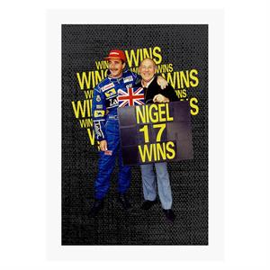 Motorsport Images Nigel Mansell With Stirling Moss At Silverstone 1991 A4 Print