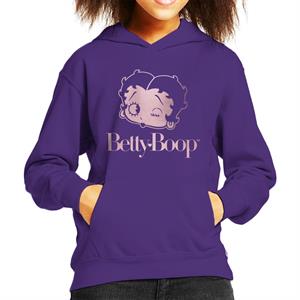 Betty Boop Wink Rose Gold Foil Kid's Hooded Sweatshirt