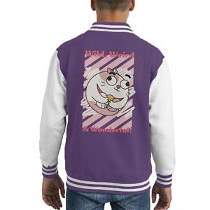 Boy Girl Dog Cat Mouse Cheese Wild Weird Wonderful Kid's Varsity Jacket