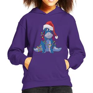 Disney Christmas Eeyore Tangled In Festive Lights Kid's Hooded Sweatshirt