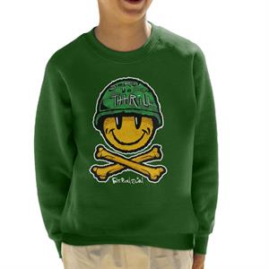 Fatboy Slim Born To Thrill Army Smiley And Crossbones Kid's Sweatshirt