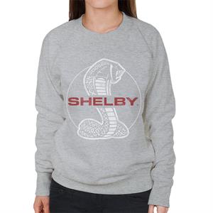 Shelby Red Text Cobra Logo Women's Sweatshirt