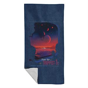 NASA Trappist 1e Interplanetary Travel Poster Beach Towel
