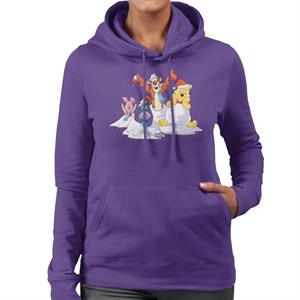 Disney Christmas Winnie The Pooh In The Snow With Friends Women's Hooded Sweatshirt