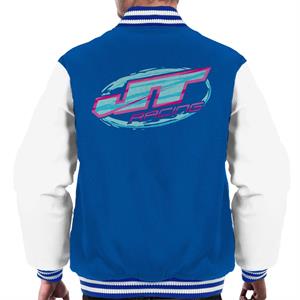 JT Racing Blue And Pink Logo Men's Varsity Jacket