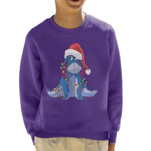 Disney Christmas Eeyore Tangled In Festive Lights Kid's Sweatshirt