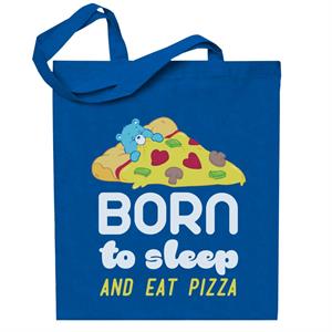 Care Bears Bedtime Bear Born To Sleep And Eat Pizza White Text Totebag