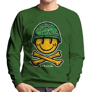 Fatboy Slim Born To Thrill Army Smiley And Crossbones Men's Sweatshirt