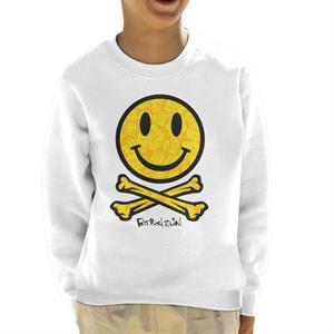 Fatboy Slim Flower Pattern Smiley And Crossbones Kid's Sweatshirt