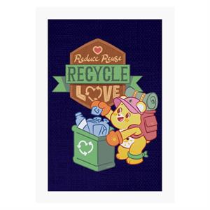 Care Bears Unlock The Magic Reduce Reuse Recycle Love A4 Print