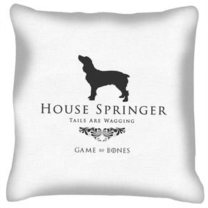 Game Of Bones House Springer Spaniel Parody Cushion