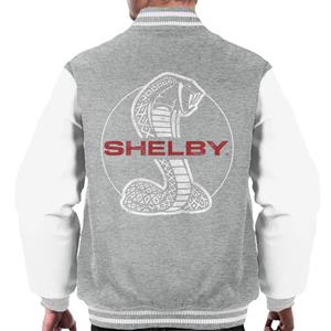 Shelby Red Text Cobra Logo Men's Varsity Jacket