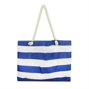 Retro Stripe Beach Bag w/ Inner Zip (70x42x15cm) (Deep Sea)