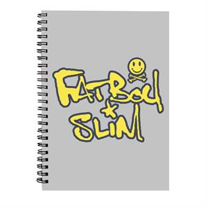 Fatboy Slim Smiley Crossbones Text Logo Spiral Notebook