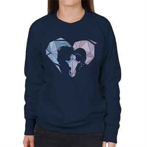 Disney Frozen Anna And Elsa Love Heart Prism Women's Sweatshirt