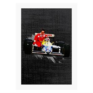 Motorsport Images Nelson Piquet Gives Alain Prost A Lift German GP A4 Print