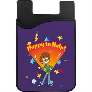 Boy Girl Dog Cat Mouse Cheese Happy To Help Phone Card Holder